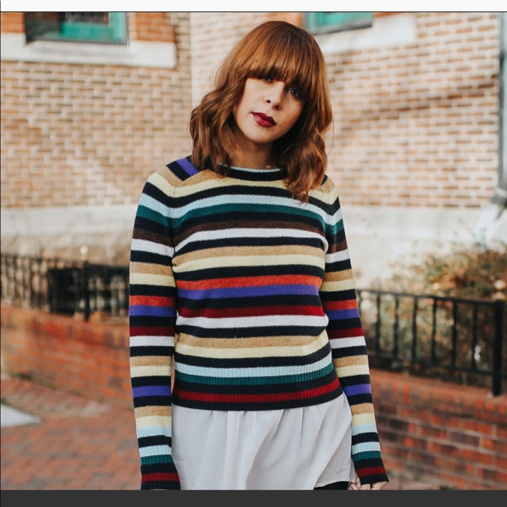 J.Crew Rainbow Striped Sweater Small